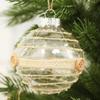6pcs Transparent Christma Tree Pendants Entwined with Linen Rope Christmas Ornaments  Home