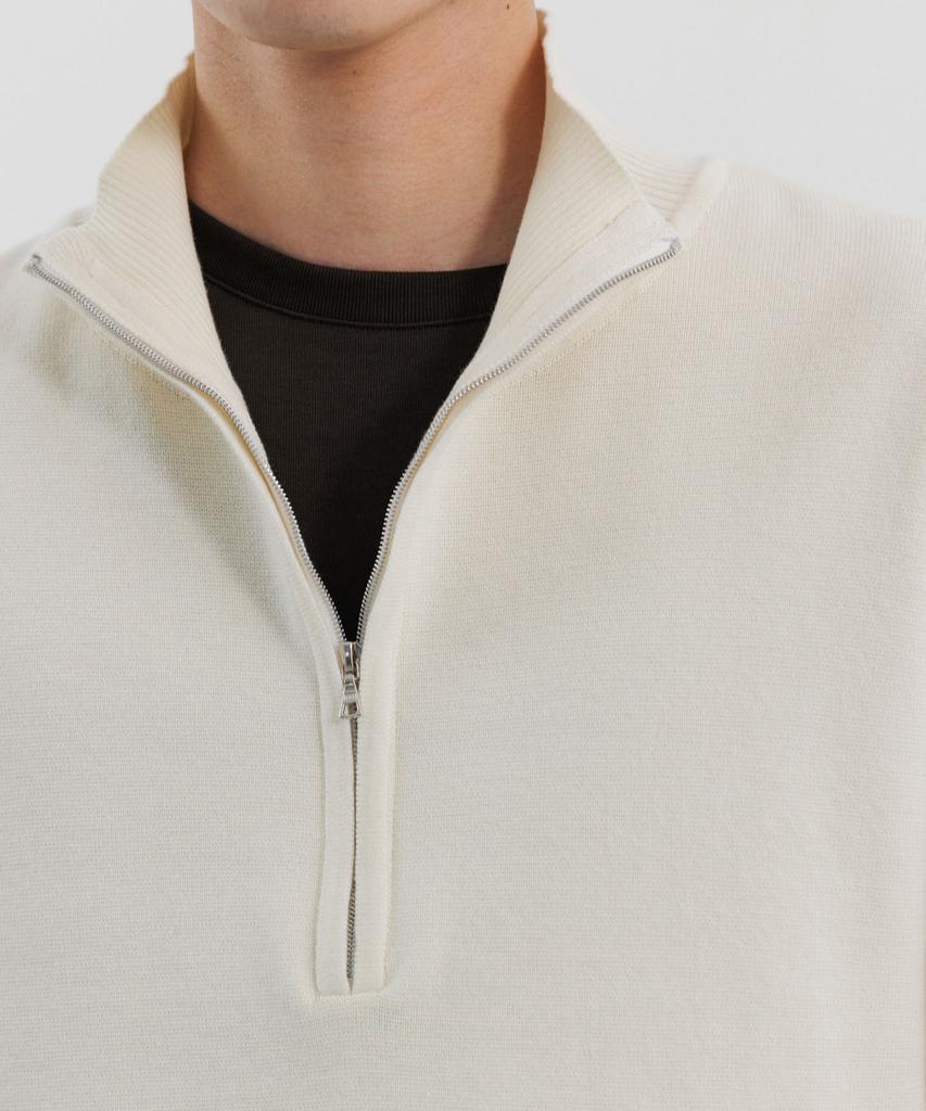 BLANKROOM Half Zip Knit_Ivory