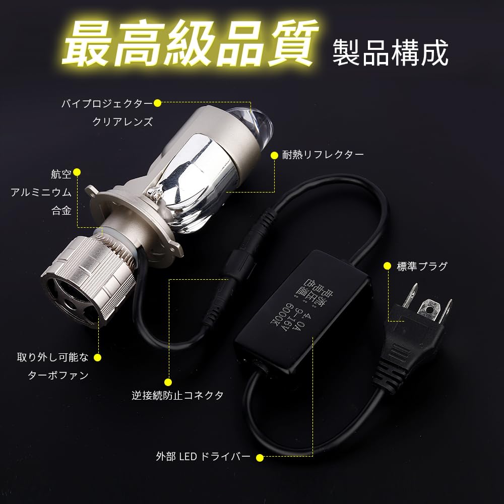 AILEO H4 LED Headlight Converter Kit Solves Light Scattering LED Headlight with Projector for Car Motorcycle 110W 6500K 20000 Lumens