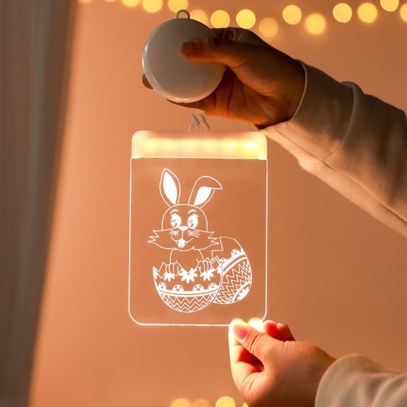 Festival LED Suction Cup Hangings Lamp Convenient Mounting Easter Lights Battery Operated LED Easter Light Adorment