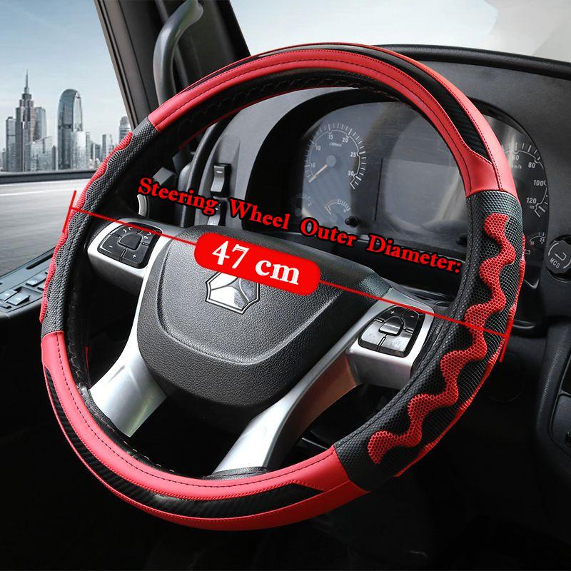 Bus Truck Lorry Van Leather Car Steering Wheel Cover 42 45 47 CM For Dongfeng SANY SCANIA IVECO ISUZU Volvo MAN Renault DAF Hino
