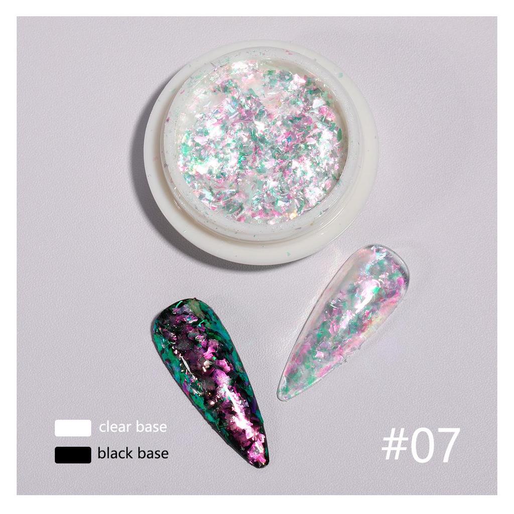 Iridescent Fairy Nail Decoration Sequins - Super Shiny 12 Colors Cloud Brocade Powder Snow Velvet 