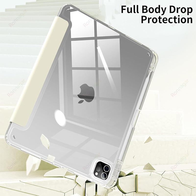 With Pencil Holder Case for iPad A16 11th 2025 Air11 13inch M3 M2 2024 iPad Pro11 12.9 13M4 M5 Air4 5 10th 9th 8 7 9.7 10.2 10.5