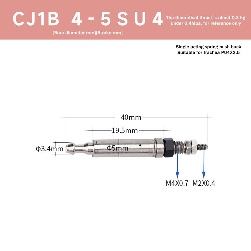 5/10/15/20Mm Bore Stroke Mini Pneumatic Cylinder Smc Type Cj1B4 Series Needle Cylinder For Industrial Automation Equipment