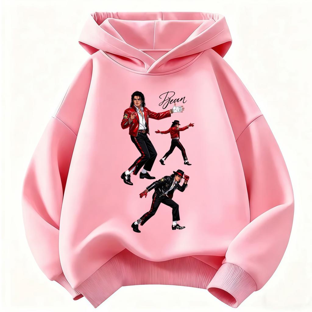 2026 New Children's Hoodie Michael Jackson Print (Unisex) Warm Thickened Retro-Style Superstar Graphic Top for Autumn/Winter