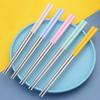 Ru Han Korean Style 304 Stainless Steel & Wheat Straw Non-slip Chopsticks Gift Set