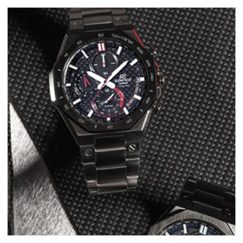 Casio EDIFICE series luxury sports car design theme octagonal bezel six rounds radio wave waterproof business quartz movement stainless EQW-A2100