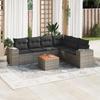VidaXL Garden Lounge Set with Cushions 7 Pcs Grey Braided Resin 3225465