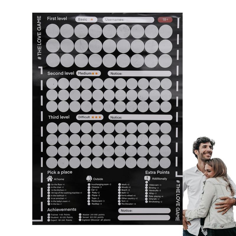 Hot Selling 100 Things To Do Between Couples Adventures Couple Game Bedtime Calendar Poster Couples Games 100 Dates List Bedroom