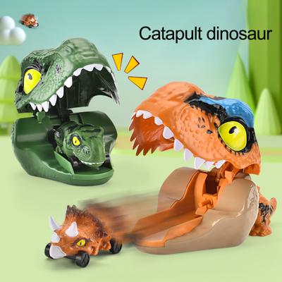 Kinder Dinosaurier Presse Katapult Auto Spielzeug Simulierter Tyrannosaurus-Rex Batterieloses Fahrzeug Spielzeug Geschwindigkeitsschlacht