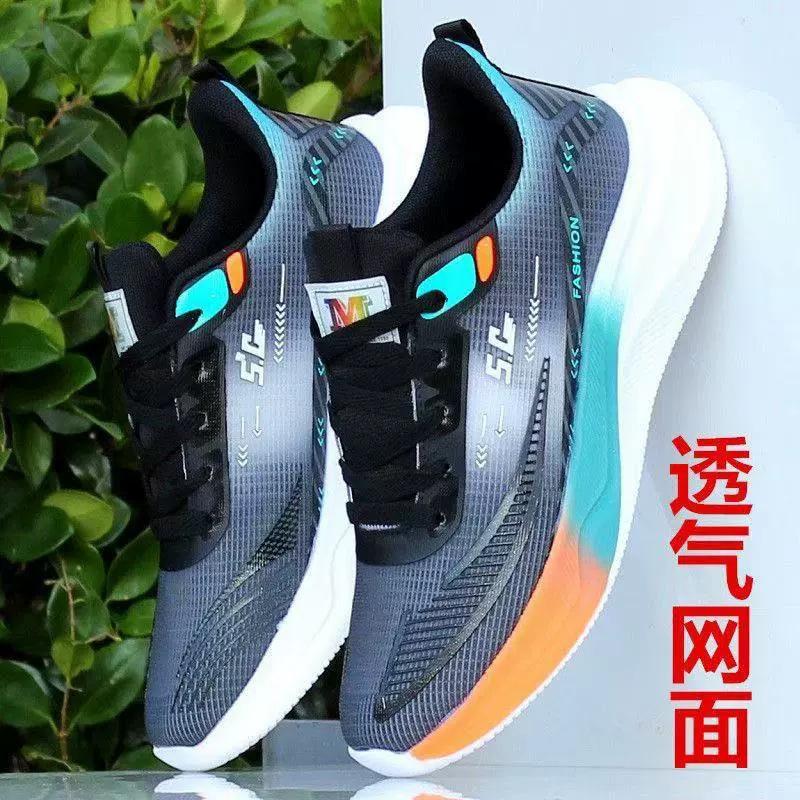 

New versatile large-size men s shoes, four-season breathable mesh shoes, men s sports shoes, lightweight casual soft-soled running shoes 46