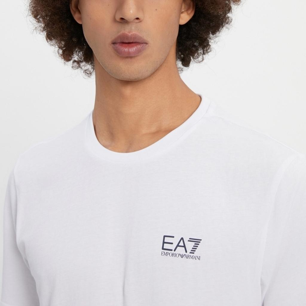 Emporio Armani Ea7 Fw23 Letter Logo Print Crew Neck Short Sleeve T-Shirt Men Tops White 3DPTS6-PJ02Z-1100