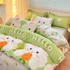Cute Rabbit Bedding Set Ins Single Queen Size Duvet Cover No Filler Flat Sheet Pillowcase Kids Adult Home Hotel Bed Linens