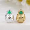 Sterling Silver 999 Pineapple Painted DIY Beads for Handmade Braided Ornaments