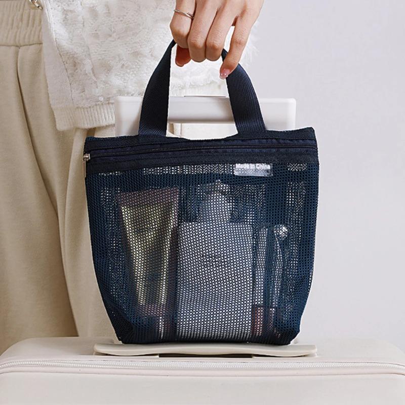 Portable Mesh Makeup Toiletry Storage Bags Handbags Travel Washing Body Shower Tools Organizer Hanging Cosmetic Organizer Pouch
