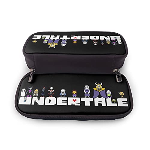Undertale Pencil Case, Large Capacity, Multifunctional, Stylish Leather Pen Pouch, Simple Tool Pencil Case for Boys, Girls, and Kids, Suitable for Hig