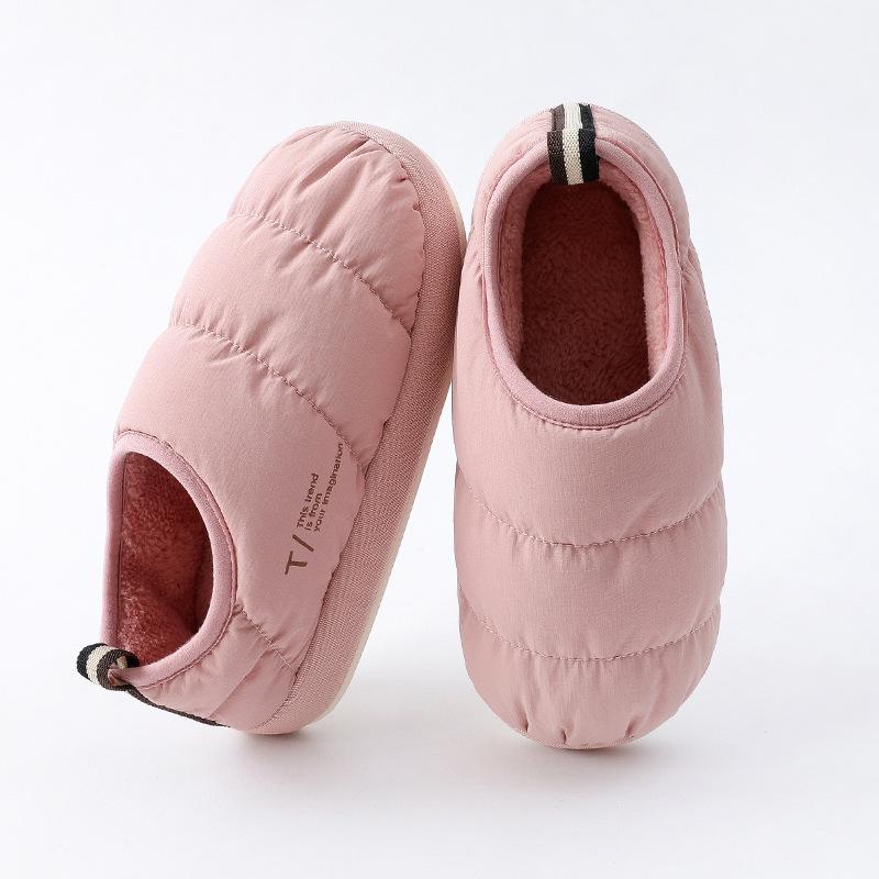 Cotton slippers women's thick-soled warm confinement shoes autumn and winter new waterproof and non-slip indoor home silent bag heel cotton shoes men