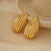 18K Gold Plated Geometric-shaped Stud Earrings Women Sterling Post Vintage Minimalist Fashion Jewelry
