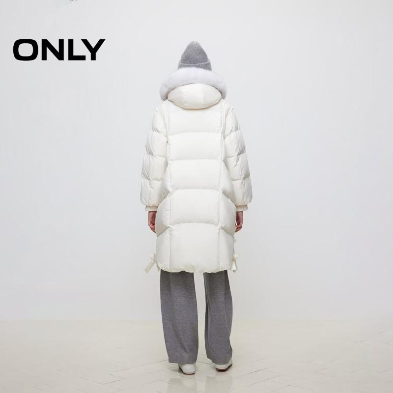 ONLY Women's 2025 Winter 90% Goose Down Mid-Length Hooded Puffer Coat