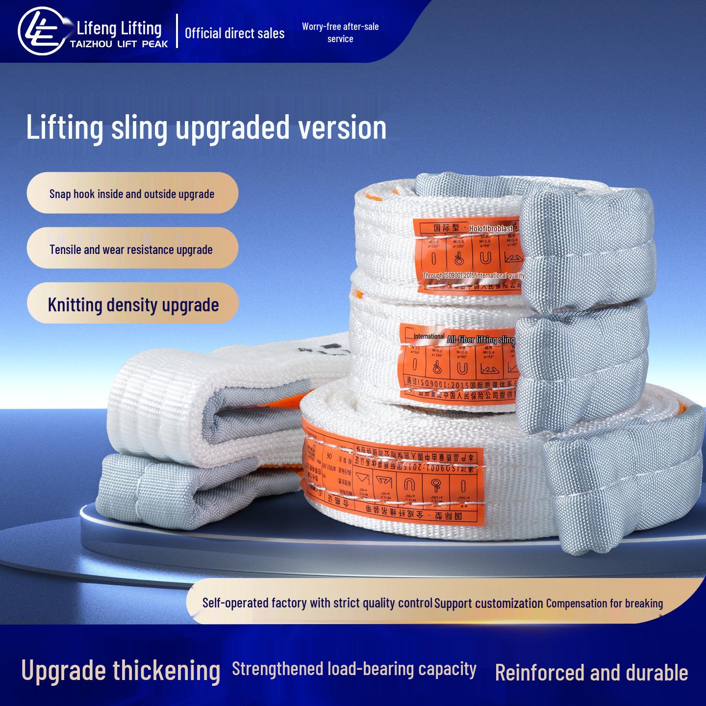 

Heavy-Duty 5M Lifting Sling Rope, 10T Capacity - Crane Hook Webbing Strap 1T 1m