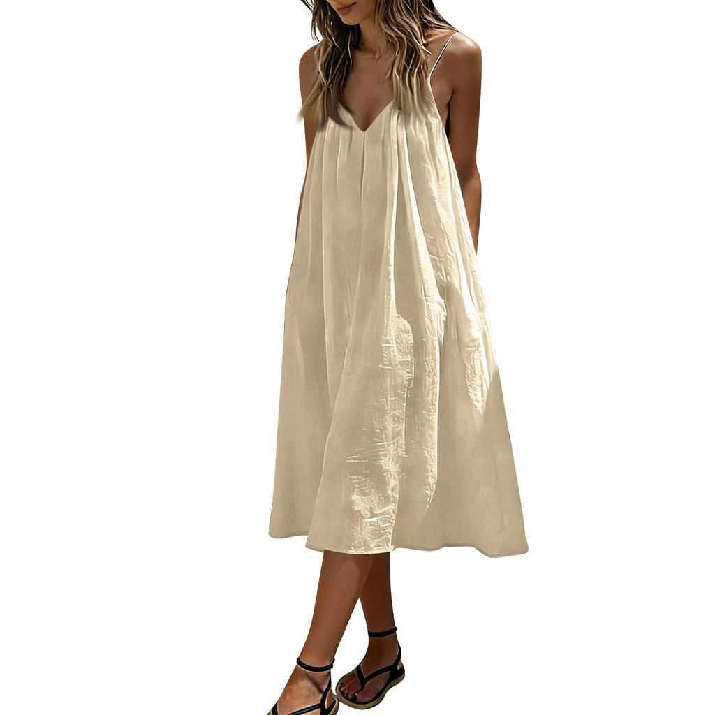 Vestidos de Mujer Sin Espalda y Sin Tirantes, Vestido de Ropa de Casa Sin Espalda, Sin Mangas, Vestido para Estar en Casa, Vestido Largo con Lazo en la Espalda