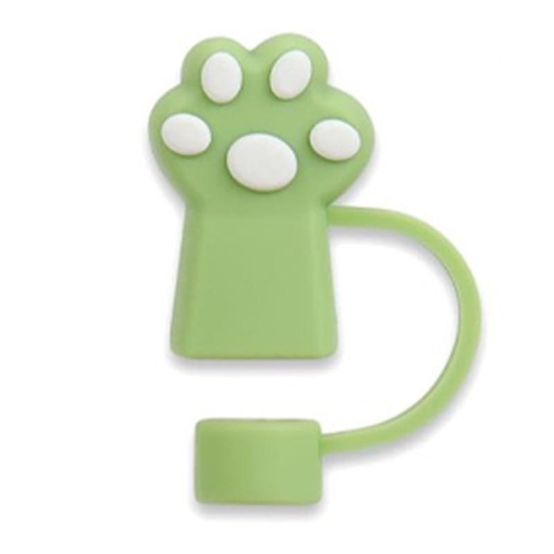 6pcs Durable Cat Claw Straw Seal Decoration Household Dust-Proof Straws Plugs Set Durable Drinkware Accessory for Cup