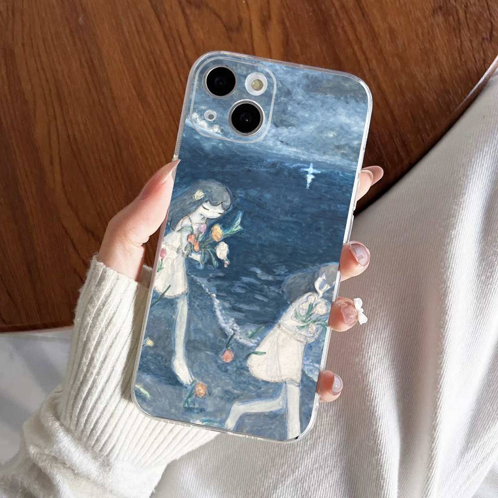 Aya Takano paintings Phone Case For iPhone 17 15 14 13 11 12 16 Pro Max Plus Mini Transparent Silicone Soft Funda