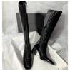 Women's PU Boots Boots-Women Luxury Designer Sexy Thigh High Heels High Sexy Female Shoes Zipper Winter