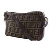 FENDI Zucca Shoulder Bag Brown Nylon canvas/leather Women Used