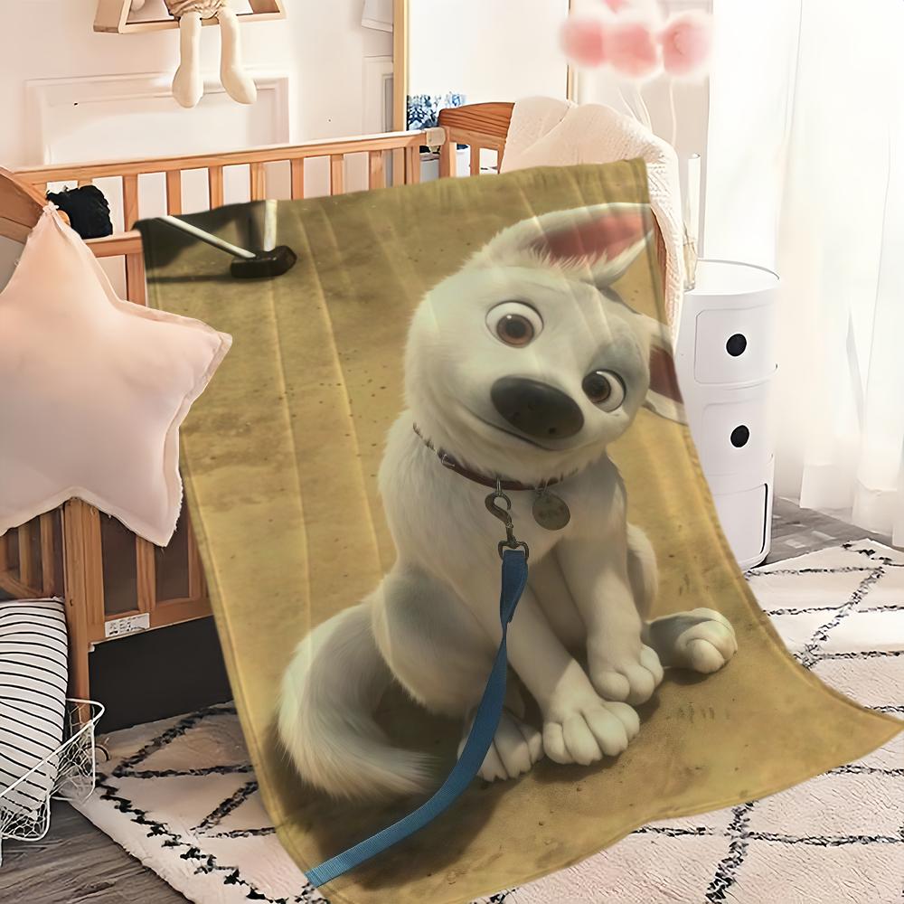 Cartoon B-Bolt Movie DSN Blanket Blanket for Couch Sofa Travel Home Picni Flannel Blanket Birthday Gift Warm Comfortable