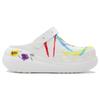 Crocs Crush Clog Dopamine Graffiti EVA Puff Niche Versatile Hole Shoes Unisex Yellow and White