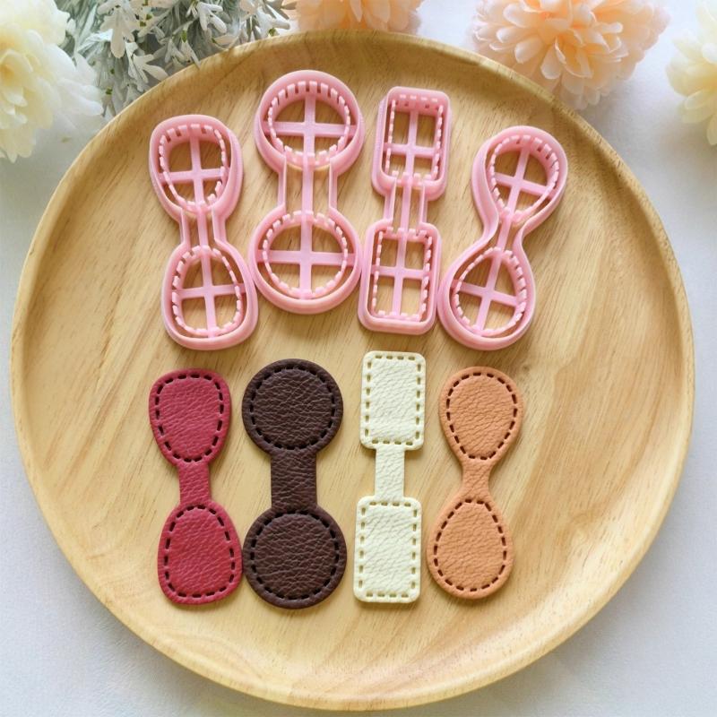 Pack of 4 Plastic Keychain Molds for Polymer Clay Crafting Handmade Jewelry Tool for Family Handmade Projects