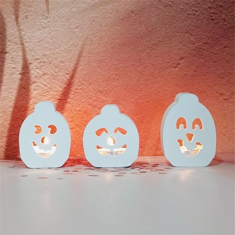 4 Cavities Pumpkins Silicone Molds Halloween Theme Silicone Molds Easy Demolding For Epoxy Resin Candle Tealight Holder