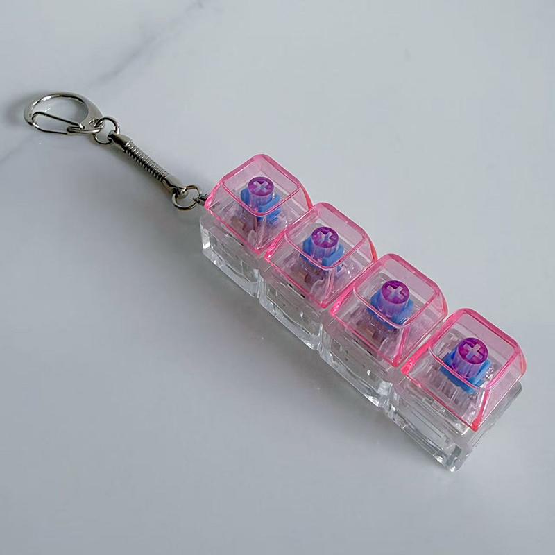 1Pc Light Up Keyboard Keychain Stress Relief Clickable Led Button Toy For People With Anxiety Office Desk Accessory