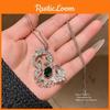 New Chinese Style Zircon Gourd Leaf Necklace For Women With Elegant Floral Pendant