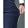 Winter Warm Fleece Jeans Men's Thick Thermal Casual Straight Denim Pants Business Work Stretch Trousers