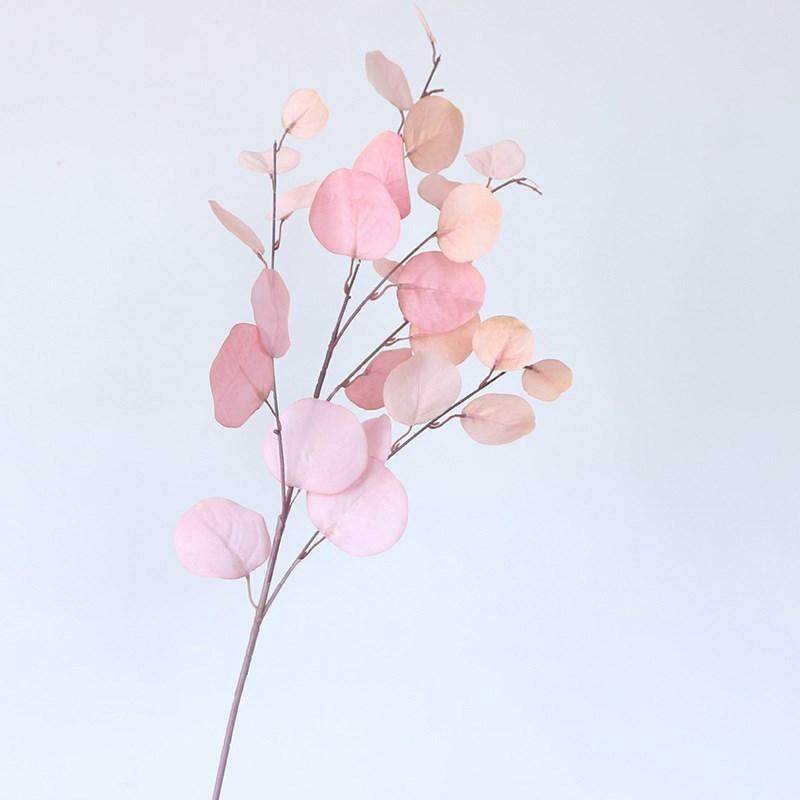 Pink Eucalyptus Leaf Artificial Plants Wall Money Fake Flowers Arrangement Accessories Christmas Home Wedding Decoration