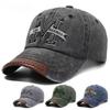 Spring and Autumn Retro Peaked Cap Men's Ladies Outdoor Sun Hat Washed Denim Old Letter M Embroidered Baseball Cap