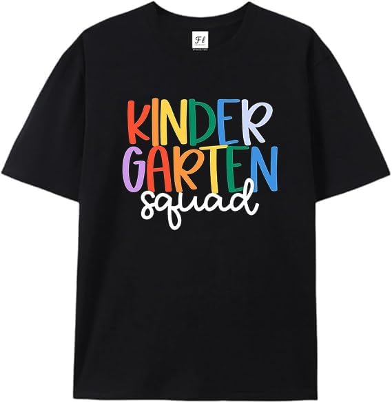 Teacher Shirt for Women Kindergarten Squad T-Shirts Kindy Teacher Life Tee Tops Black S разноцветный