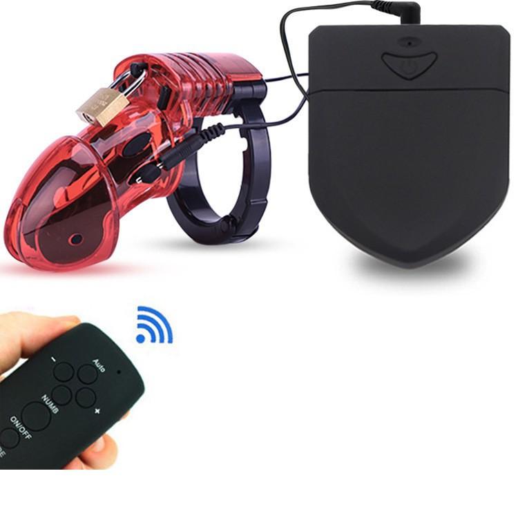 Male Chastity Device Super ABS Electric Shock Pulse Chastity Cage for Men Adult Bondage Toys