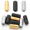 2pcs/lot Stainless Steel End Clasps Capsules Shape Lock Buckle Jewelry Connectors For Leather Bracelet Making DIY Accessories