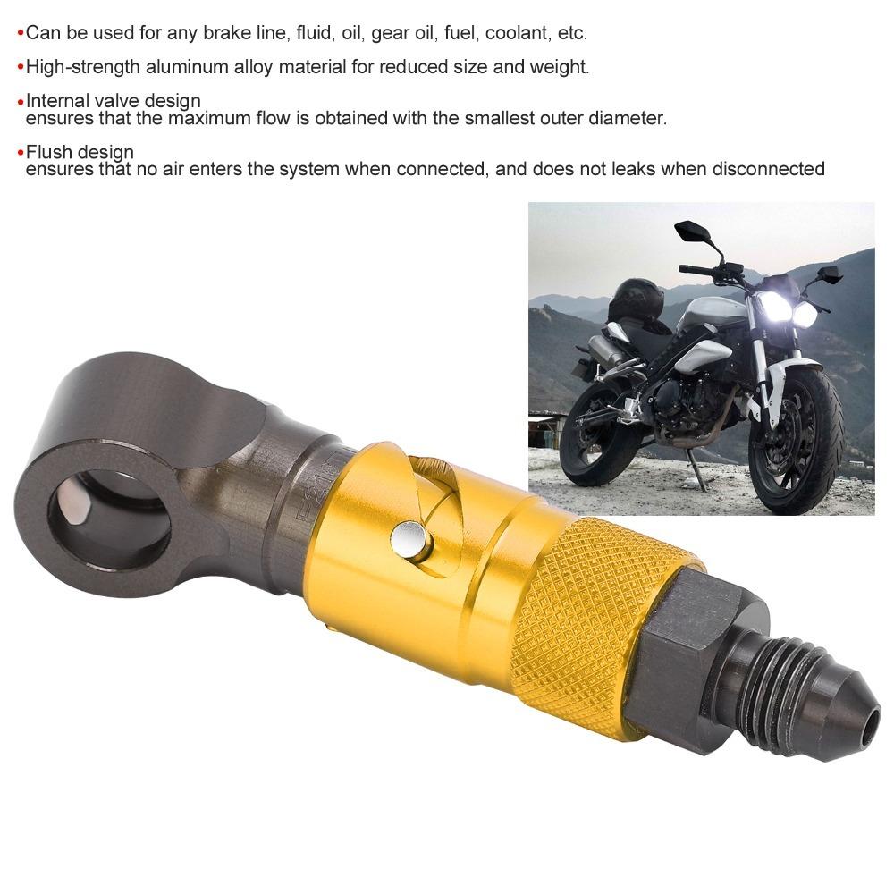 Aluminum Alloy Brake Line Quick Release Brake Line Fitting Brake Pad Replacement Work золотой