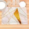 Marble Alcohol Ink Pattern Placemat Linen Fabric Table Mats Family Dinner Tableware Kitchen Size 30X45cm Table Mat