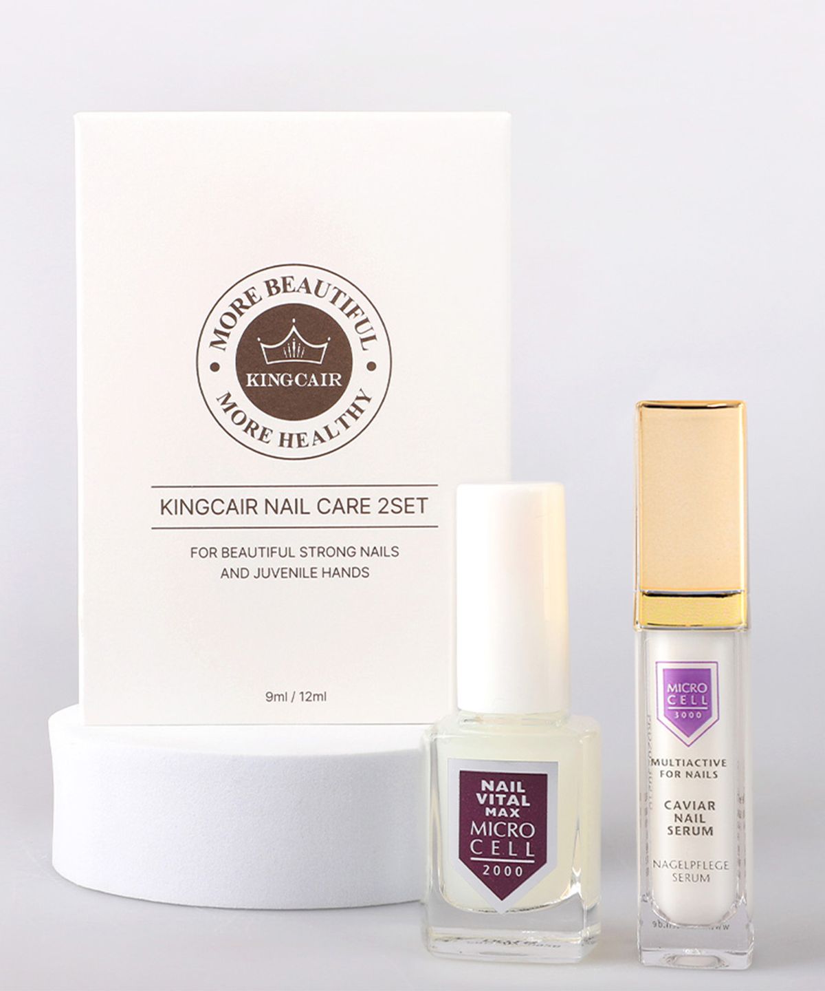 King Care Microcell Vital Max + Caviar Nail Serum Nail Nourishing Gift Set of 2