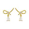 Knotted Water Drop Earrings Light Luxury High-end and Exquisite Temperament Niche Design Earrings New Style