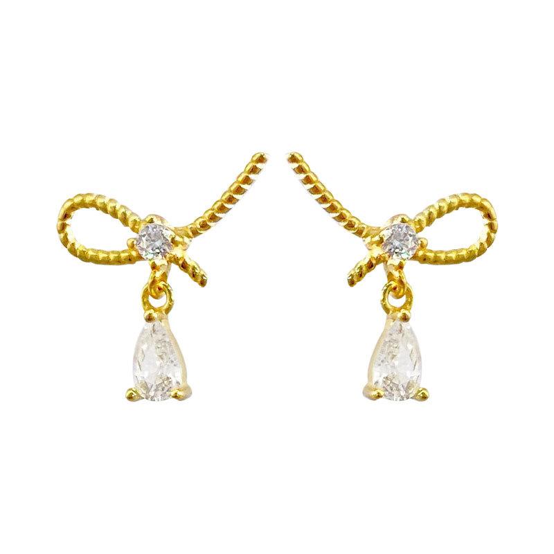 Knotted Water Drop Earrings Light Luxury High-end and Exquisite Temperament Niche Design Earrings New Style