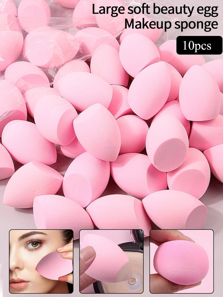 10pcs Powder Blending Makeup Sponge Beauty Egg Set For Liquid Cream And Powder, Multicolor Without Latex Suitable For All