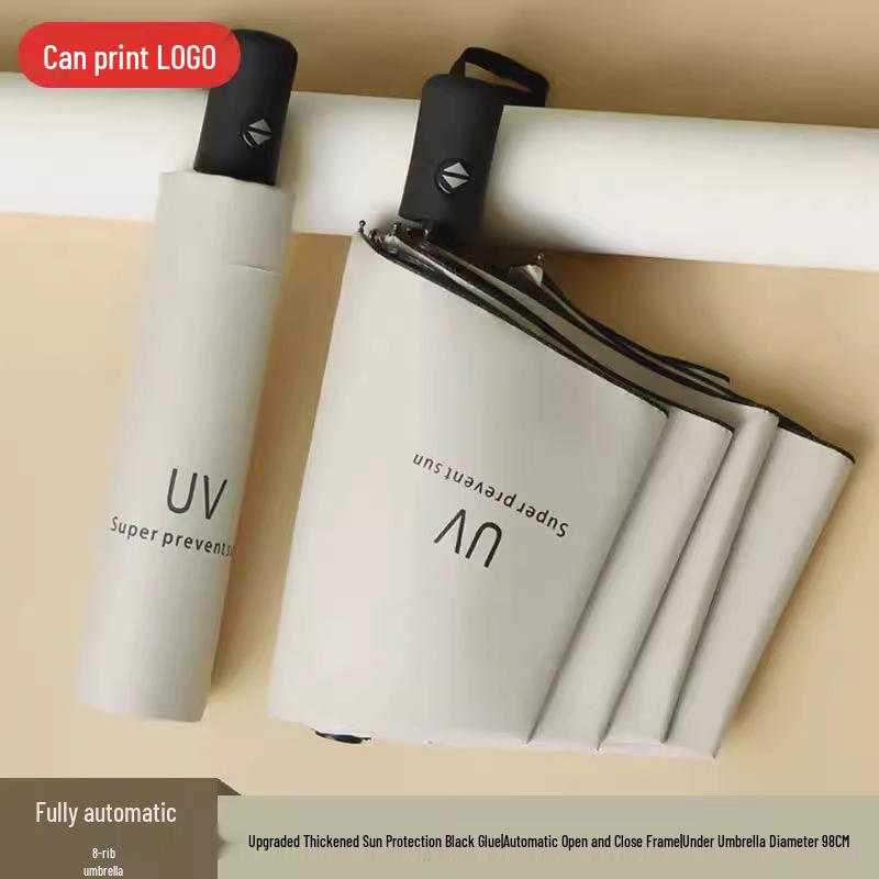Extra Großer Verstärkter Faltbarer Regenschirm: Automatischer Dual-Use Sonnen- und Regenschirm für Herren