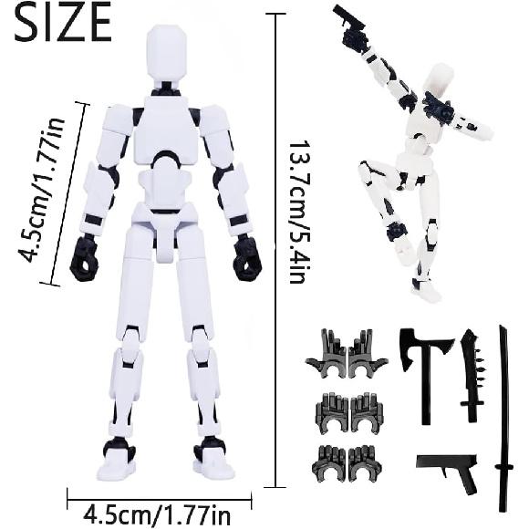 (Assembly Completed) Titan13 Action Figure Set,Upgrade Lucky Robot 13 Action Figure,3D Printed Multi-Jointed Movable,Nova 13 Action Figure for