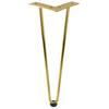 Set of 4 furniture legs Hairpin legs gold gloss height 41cm 2 rods